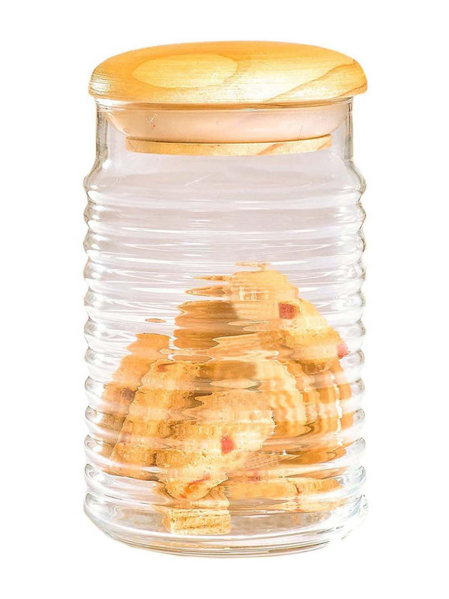 Pasabahce 'Babylon Transparent & Brown Glass Jar With Lid (1.12 L) - Set of 2