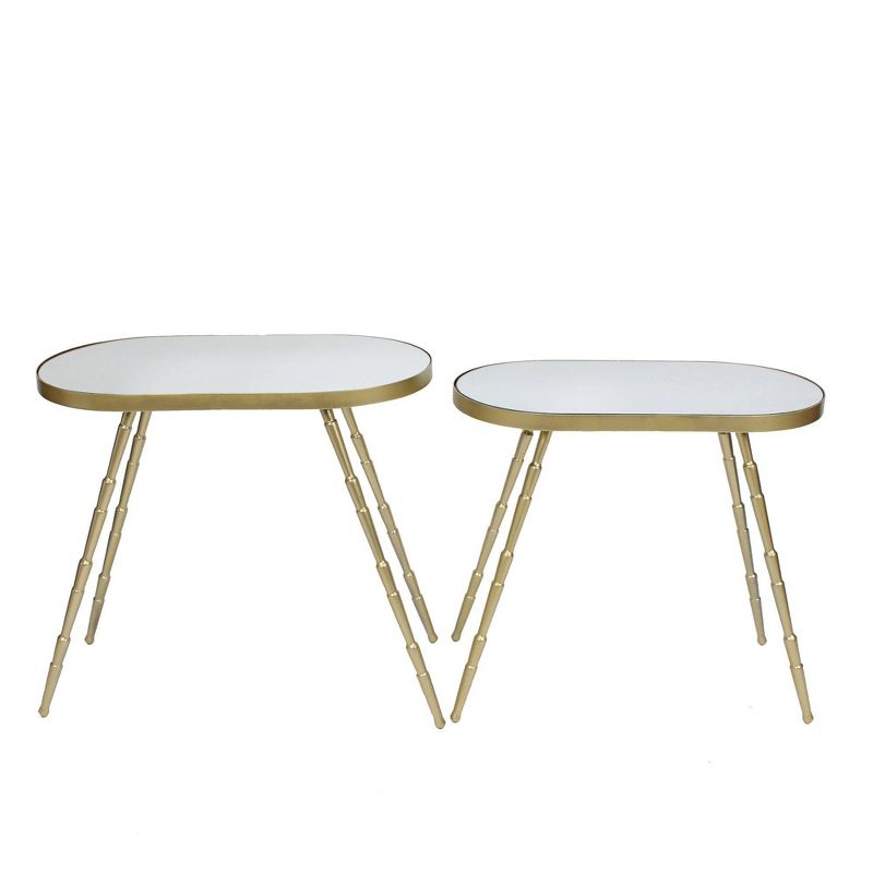 Set of 3 Glam Mirrored Accent Tables Gold - Olivia & May