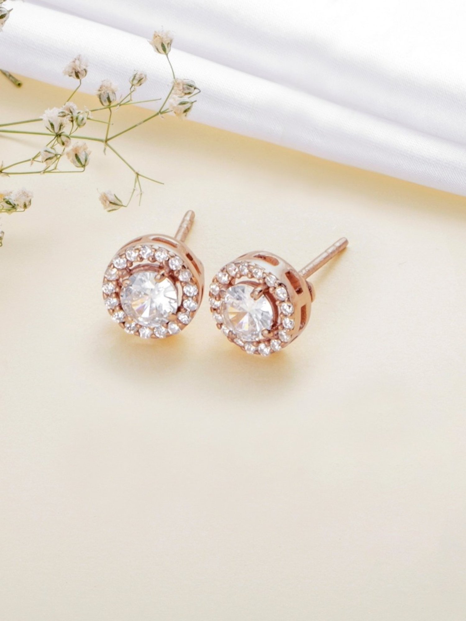 Zavya 925 Sterling Silver Radiant Blossoms Stud Earrings For Women