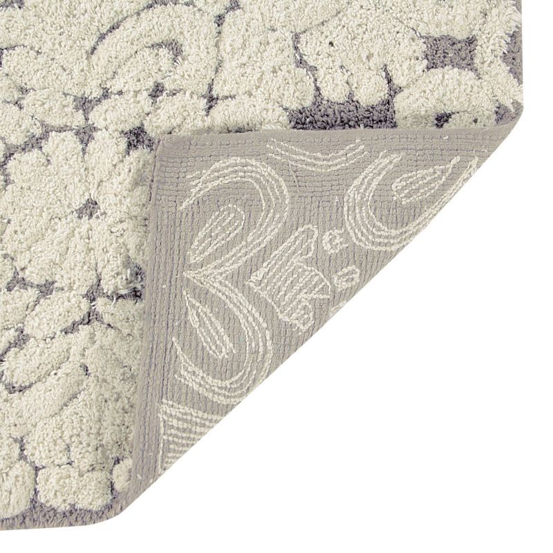 2pc Medallion Collection 100% Cotton Bath Rug Set Gray/Natural - Better Trends