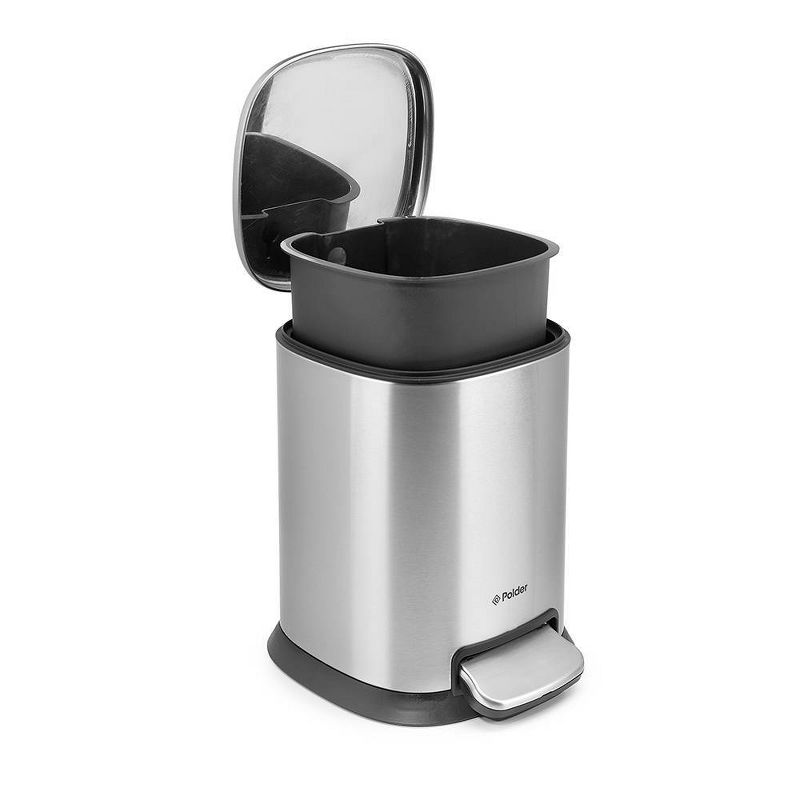 5L Step Trash Can Stainless Steel - Polder