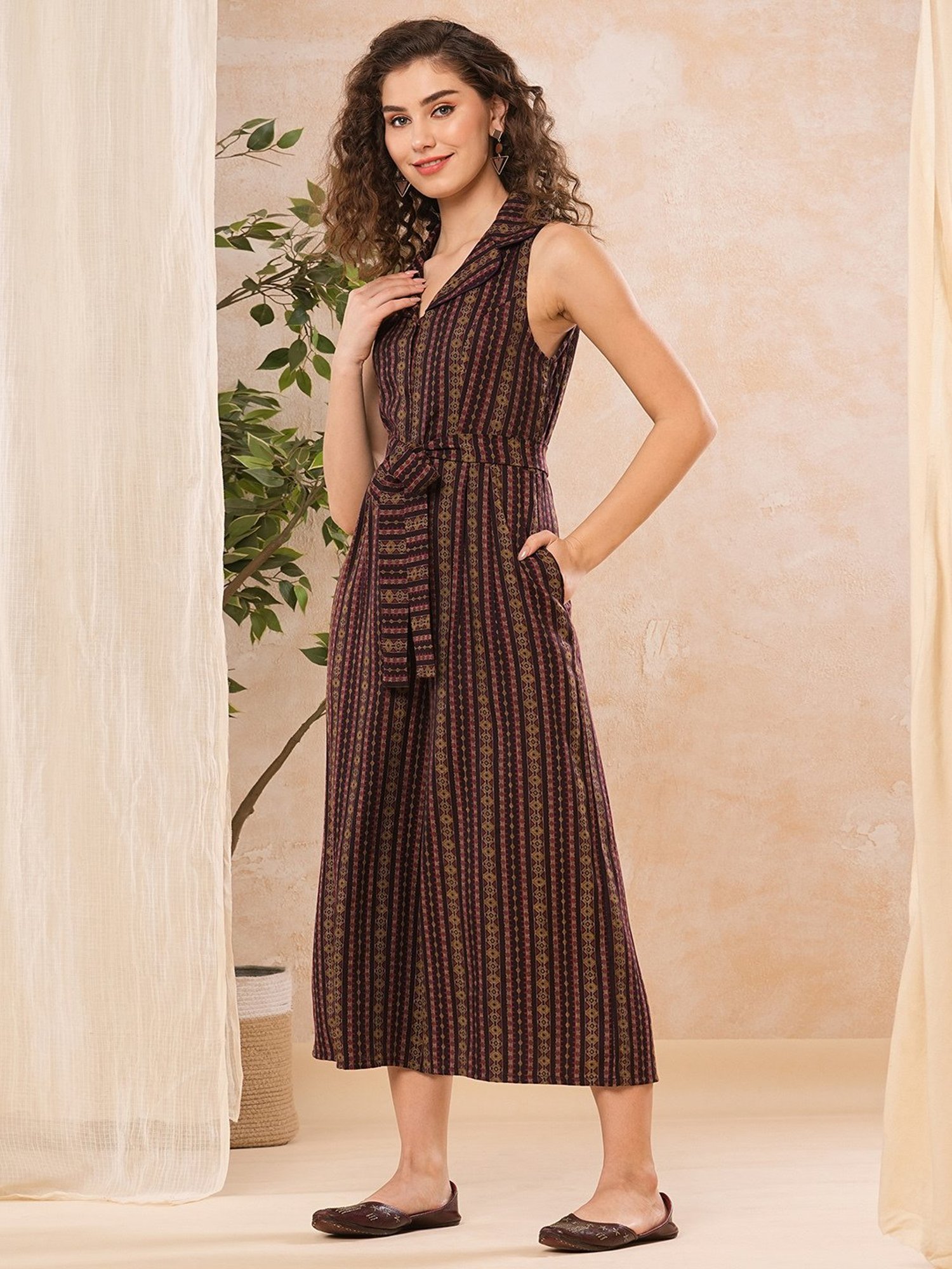 Globus Wine Printed Jumpsuit