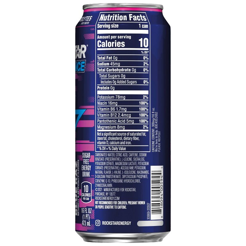 Rockstar XDurance Blue Raz Energy Drink - 16 fl oz Can