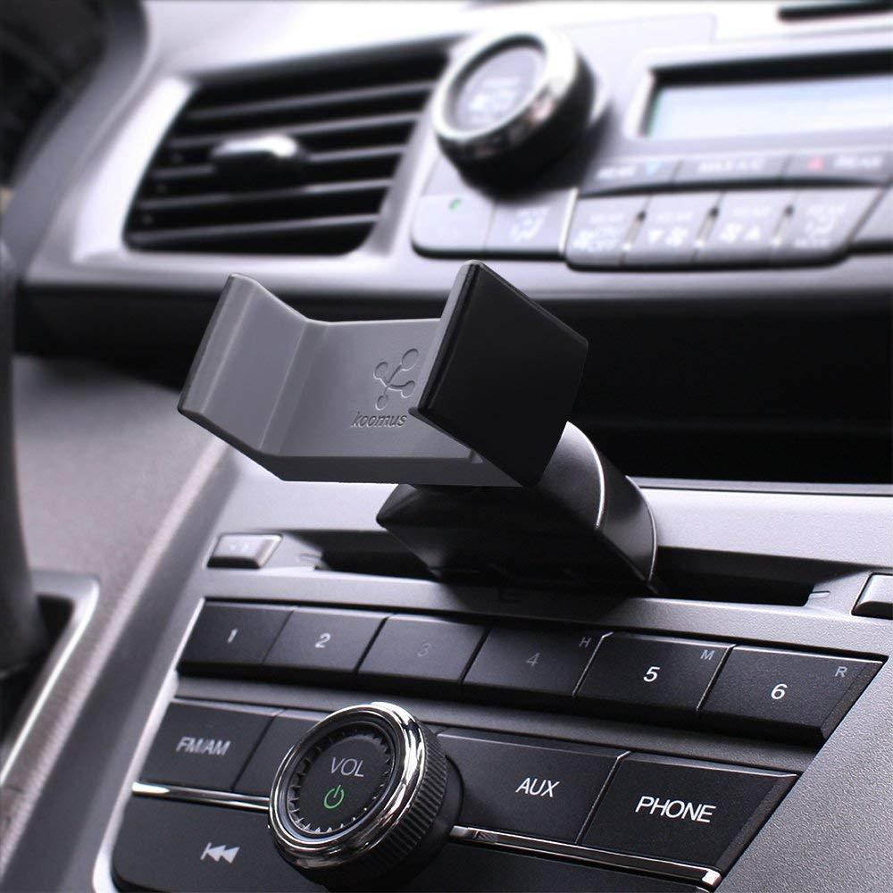 Koomus Pro CD Slot Car Mount Holder Cradle for All Smartphones - Black