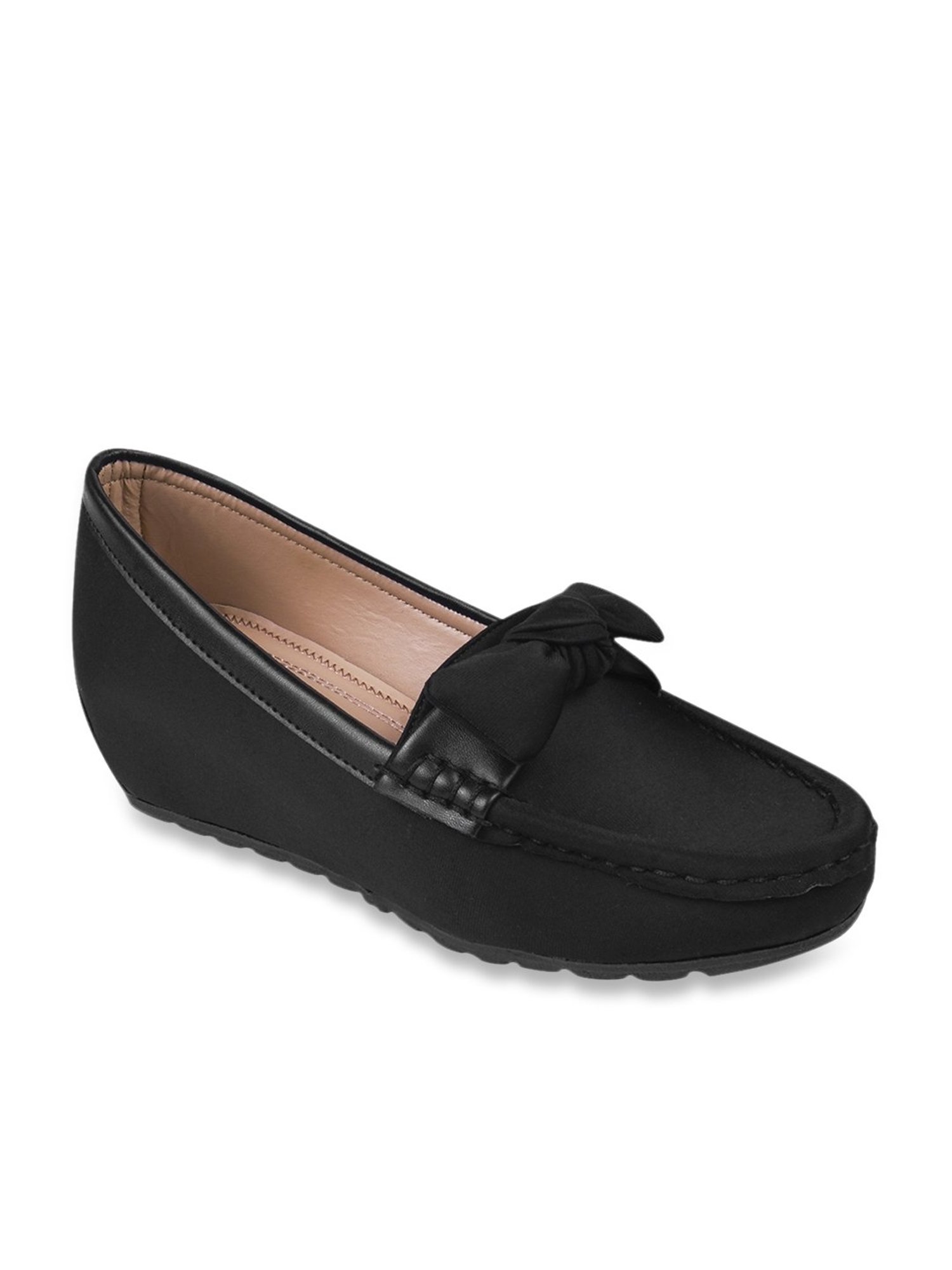 The White Pole Women's Black Casual Loafers