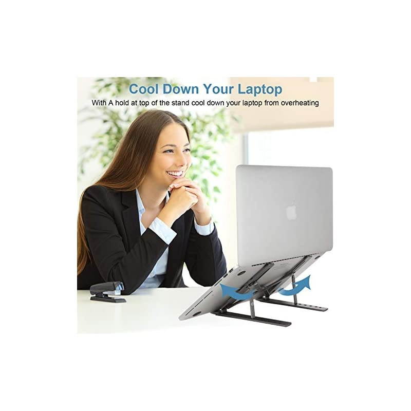 Stand, Adjustable Portable Holder,Aluminum Alloy Desktop Mount Compatible with 10-15.6 Inch MacBook PC-Notebook Tablet Thinkpad (Space Gray)