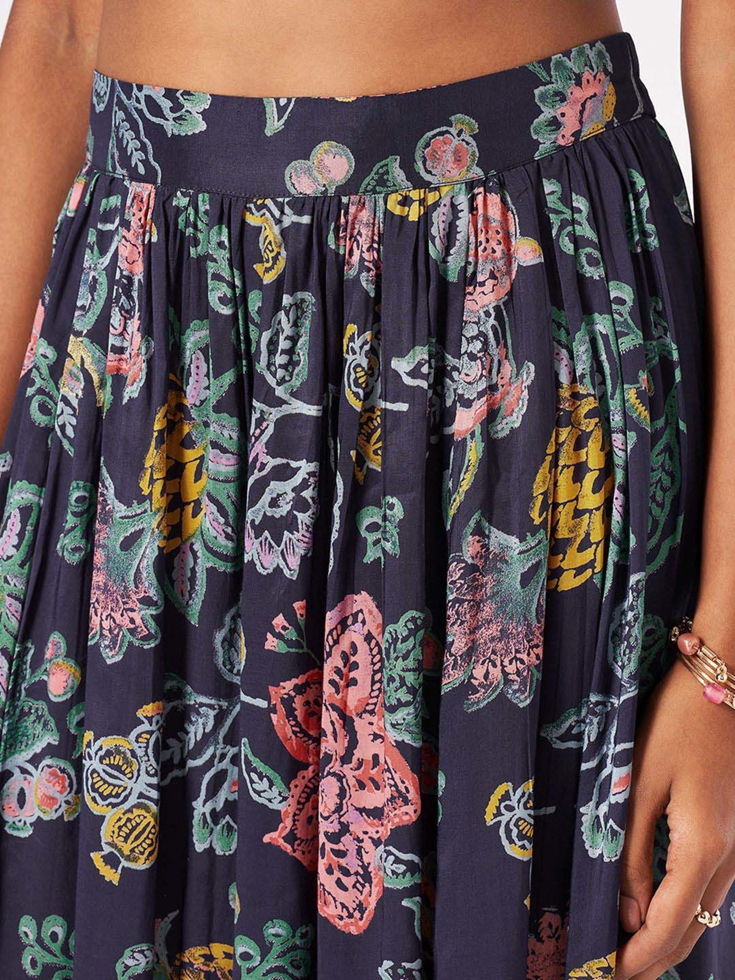 Marigold Lane Navy Printed Top Palazzo Set