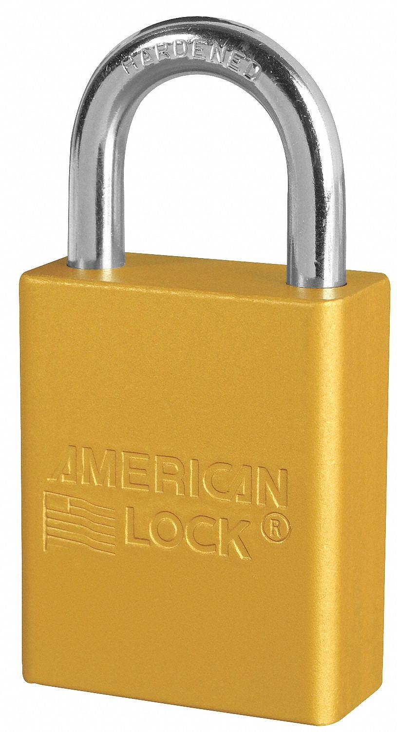 Lockout Padlock, KA, Yellow, 1/4 In., PK3