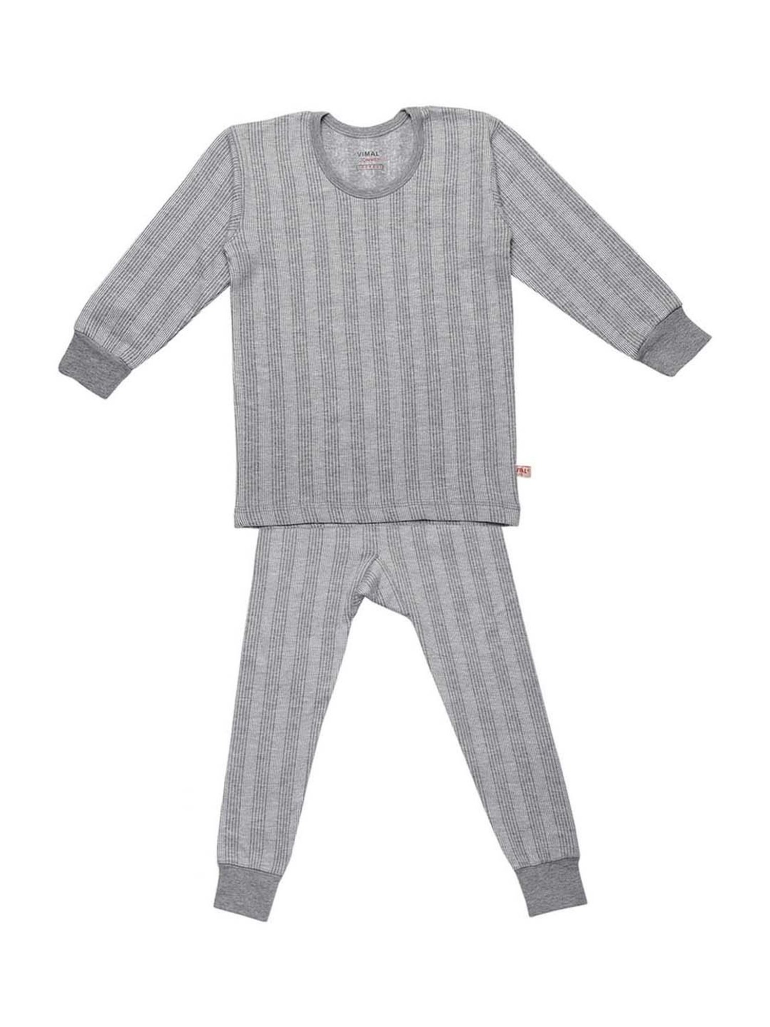 Vimal Jonney Kids Silver Regular Fit Thermal Set