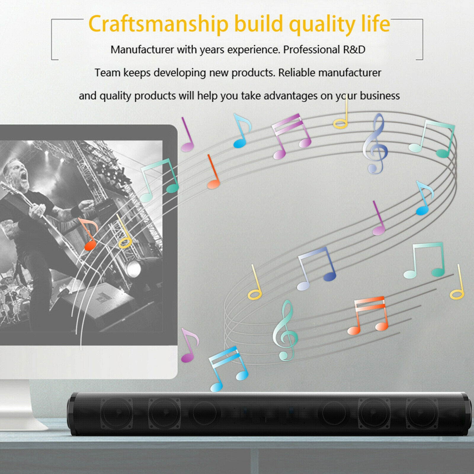 Bluetooth Speaker Sound Bar Wired Wireless Subwoofer Bass Home Theater TV Remote