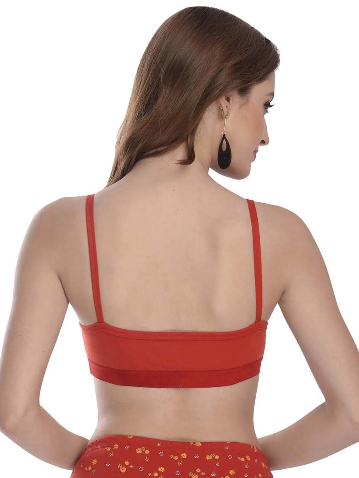 AROUSY Black & Orange Cotton Beginner's Bras - Pack Of 2