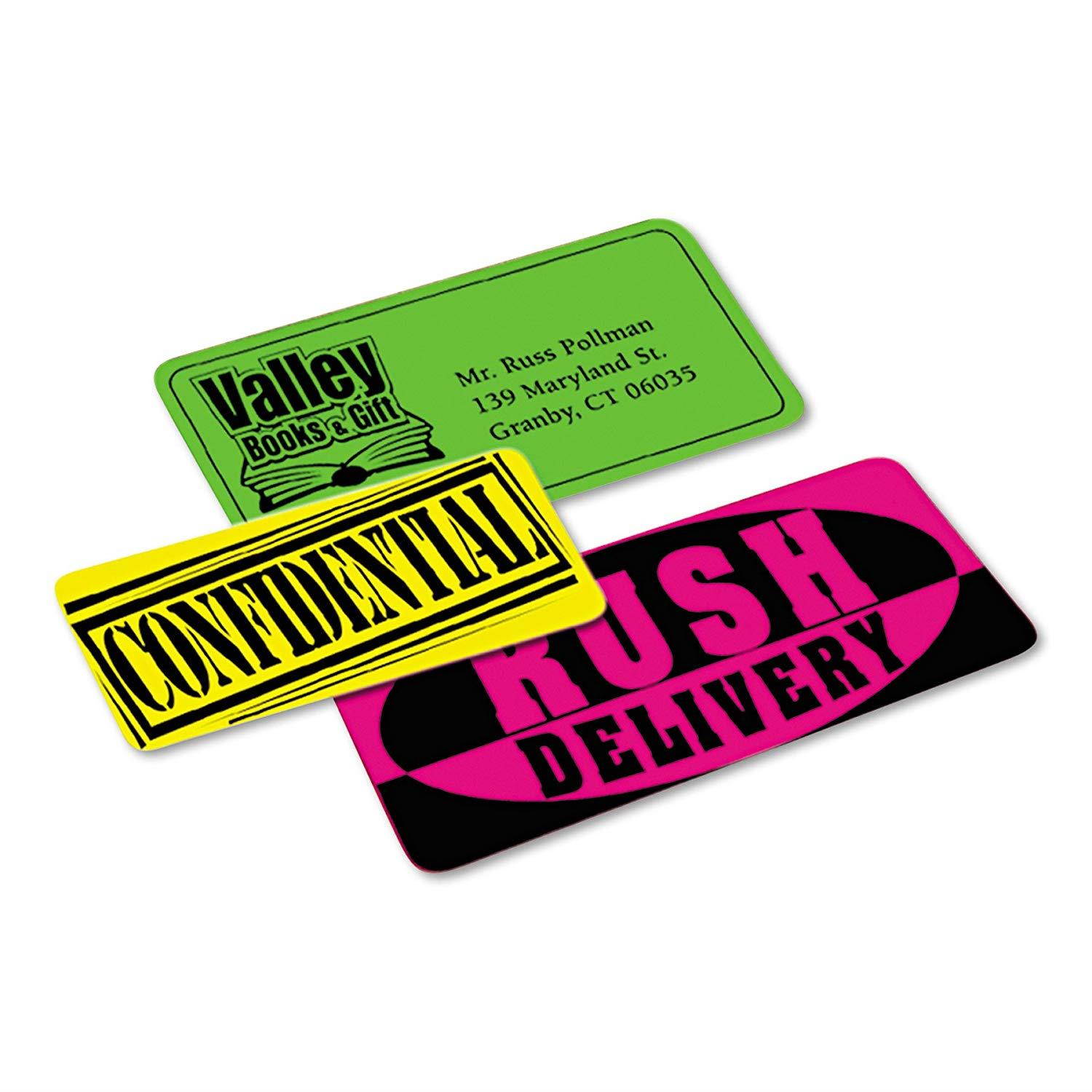 Avery High Visibility 2 x 4 Inch Labels, Assorted Fluorescent Colors 150 Pack (5978)