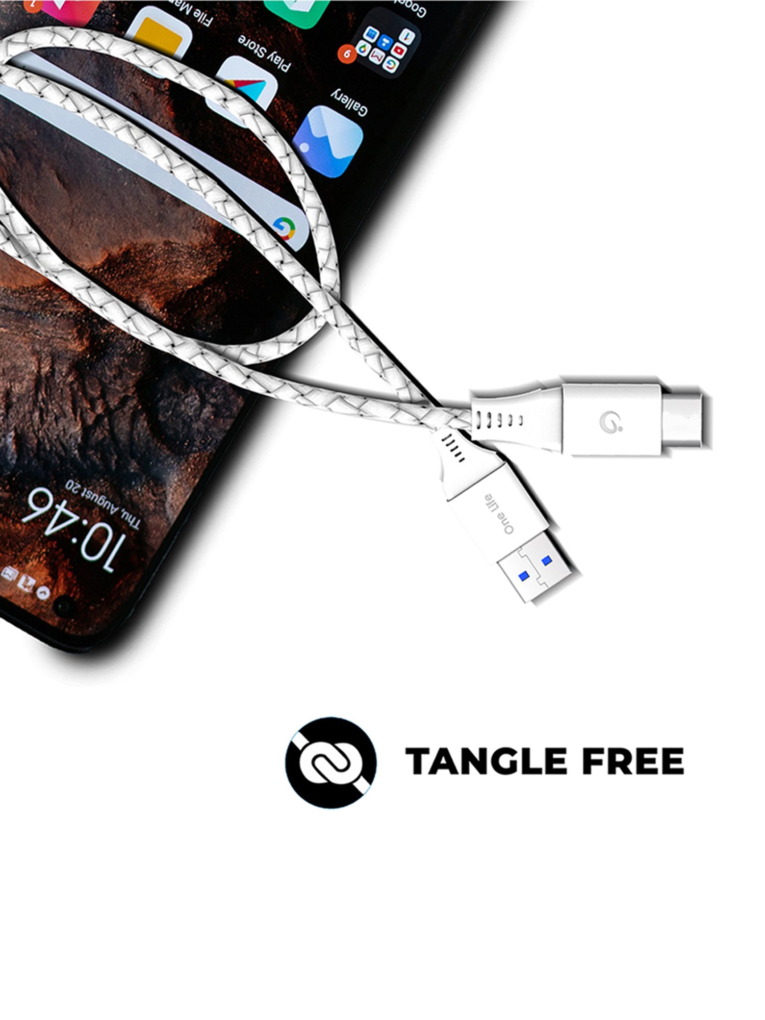 Moerdon SCB138 Fast Charging Data transfer Cable with LED indicator (Black)