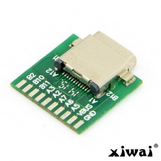 Xiwai DIY USB 3.1 Type C Male & Female Plug & Socket Connector SMT type with PC Board 1set