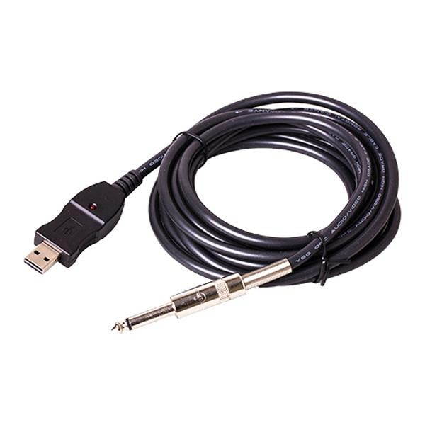 Guitar Bass 1/4'' 6.3mm To USB Link Connection Instrument Cable Adapter 3M