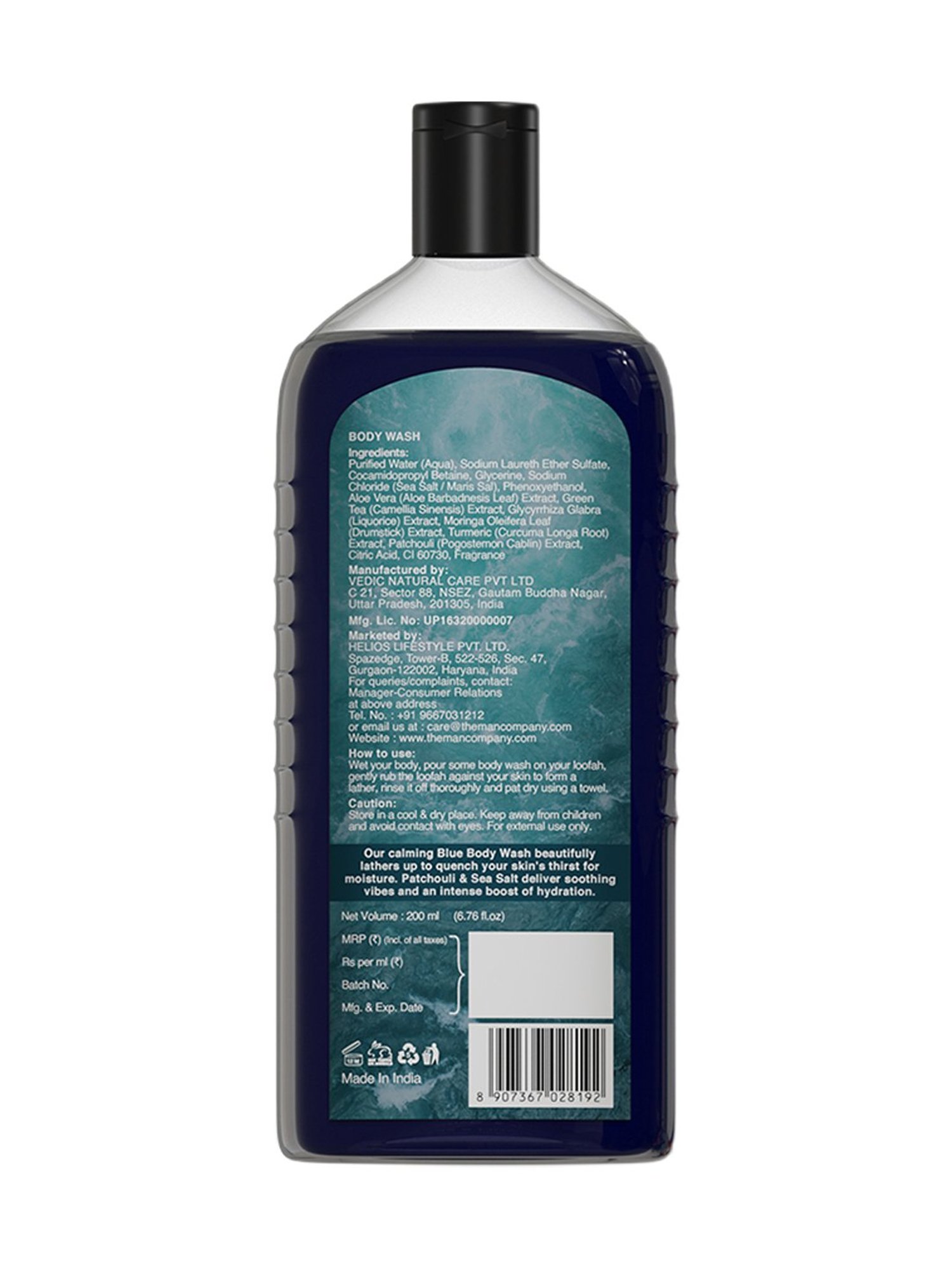 The Man Company Patchouli & Sea Salt Body Wash - 200 ml