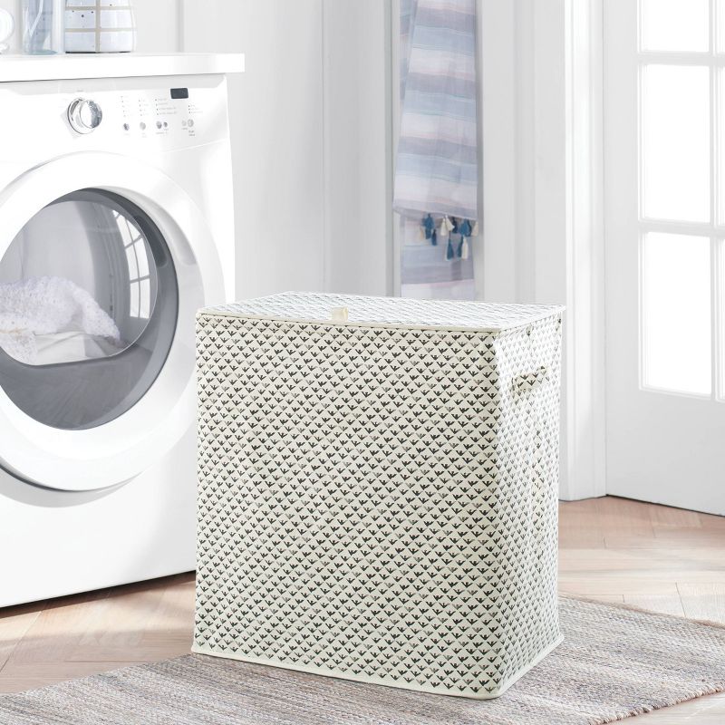 Household Essentials Rolling Laundry Hamper Storage Cart Natural/Light Ash