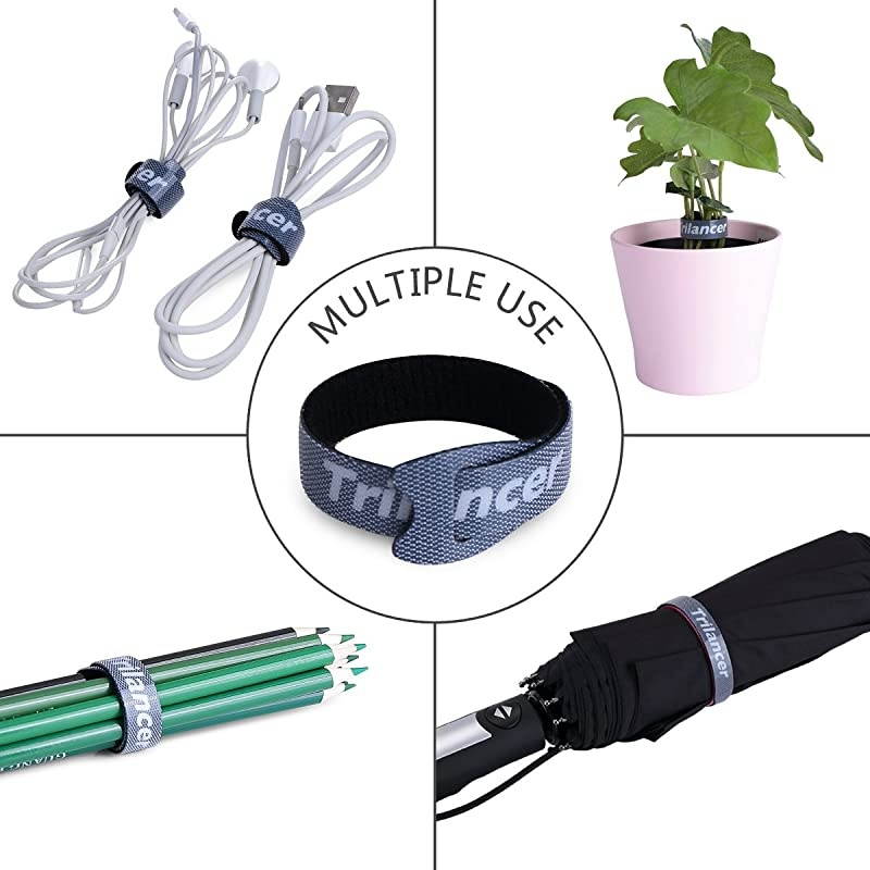 Reusable Cable Straps Wire Ties Pack of 50 Adjustable Cord Fastener Cable Organizer 8 Inches Multicolor