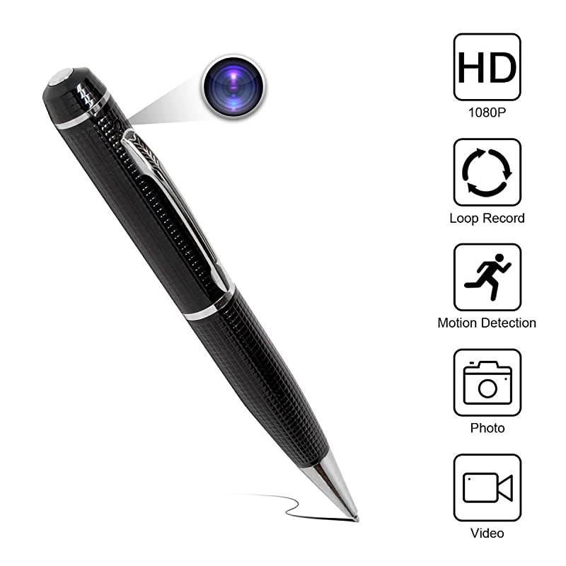 Hidden Spy Pen Camera HD 1080P Portable Digital Video Recorder with Photo Taking USB Port Covert Cam Wireless Mini DV Cam Multifunction Ink Pen Camcorder for Conference and Home Video Only