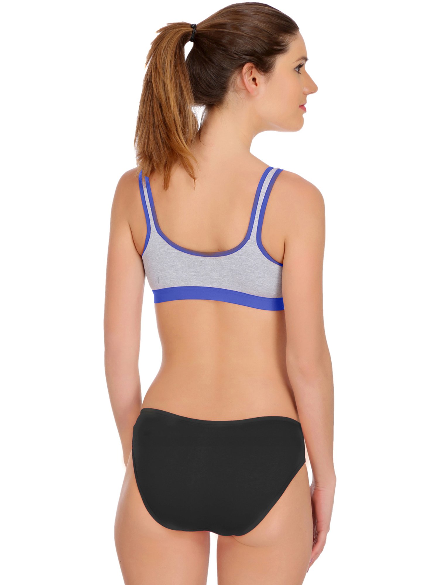 mod & shy Black Self Pattern Lingerie Set