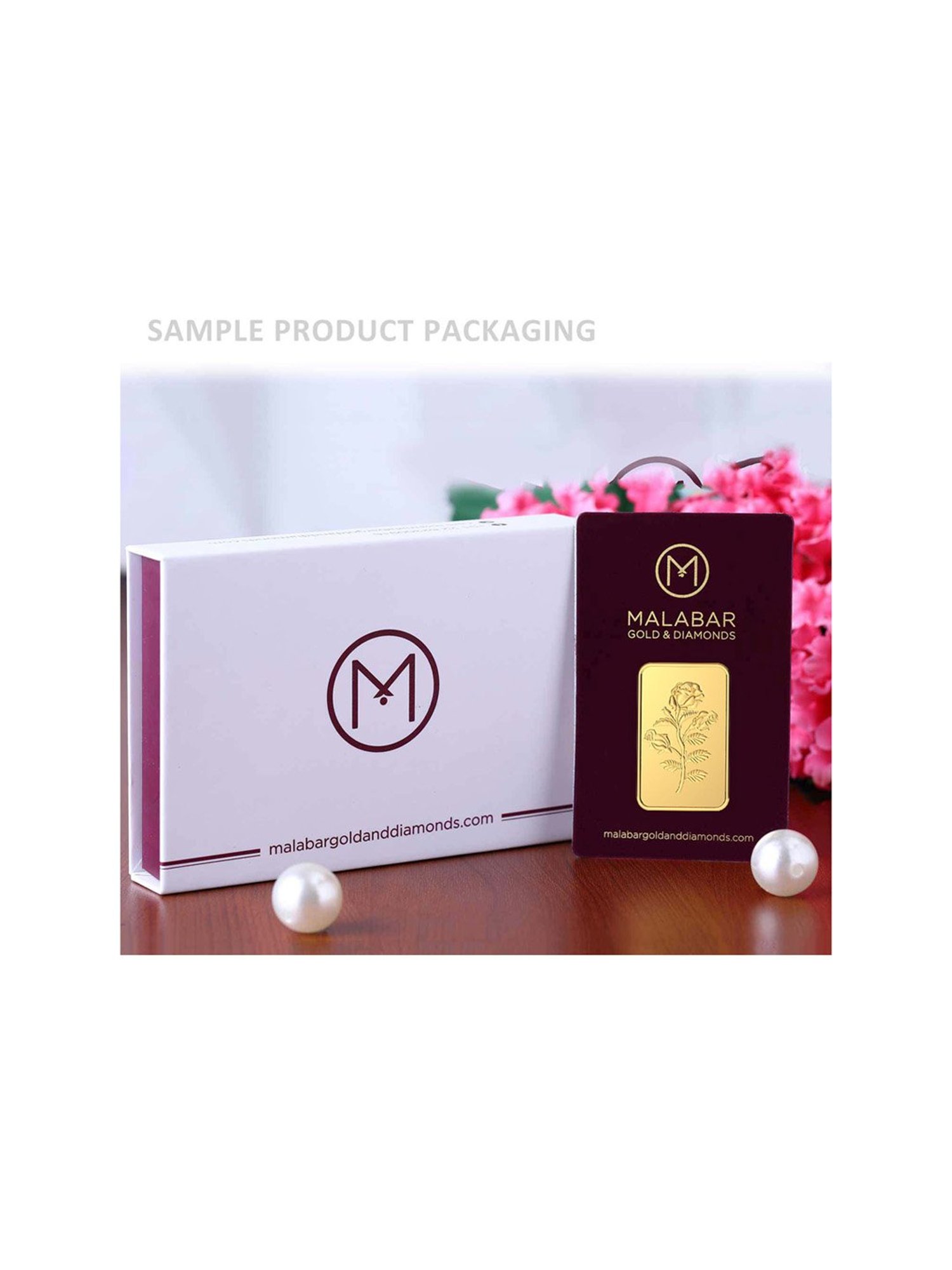 Malabar Gold and Diamonds Rose 24k (999) 2gm Gold Bar