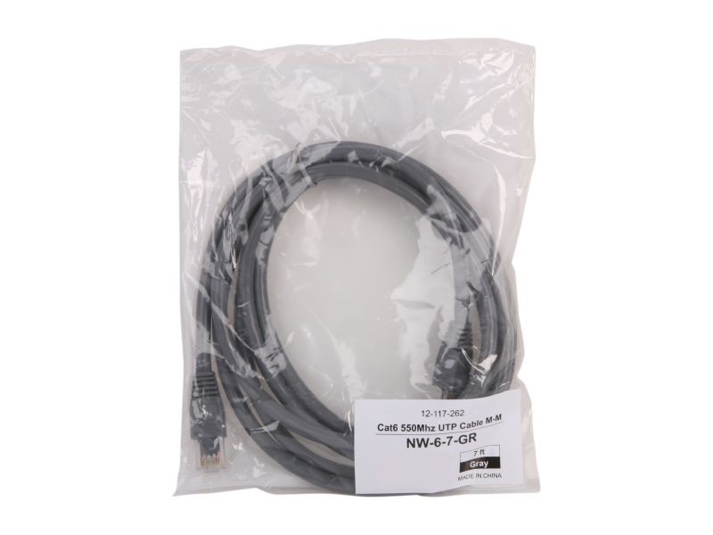 Coboc NW-6-7-GR 7 ft. Cat6 550Mhz UTP Network Cable