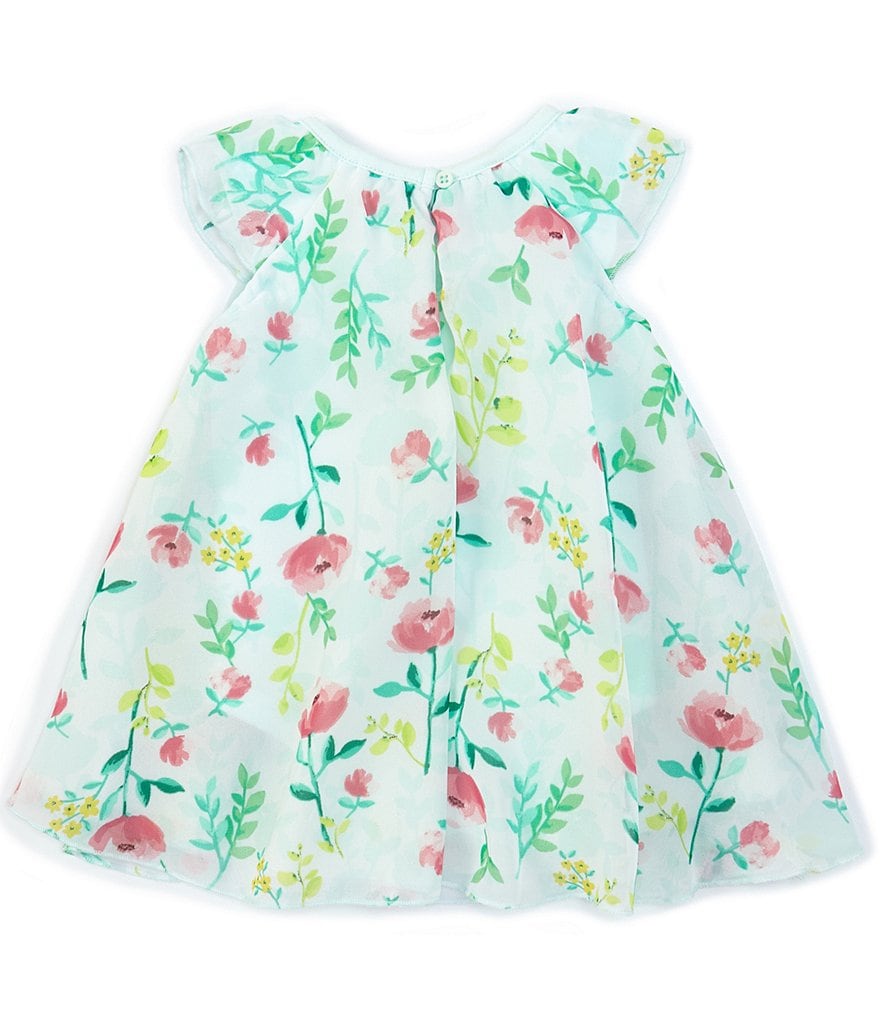 Baby Starters Baby Girls 3-12 Months Floral Chiffon 2-Piece Dress Bodysuit