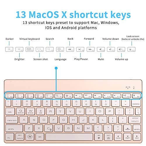 Wireless Bluetooth Keyboard for iPad Pro 12.9 / 11 / 10.5 / 9.7 inch / iPrd Mini 1 2 3 4 5 - 7 Color Backlit Keyboard - Keyboard for 3 System Tablet iPhone iOS Mac Galaxy Android Windows