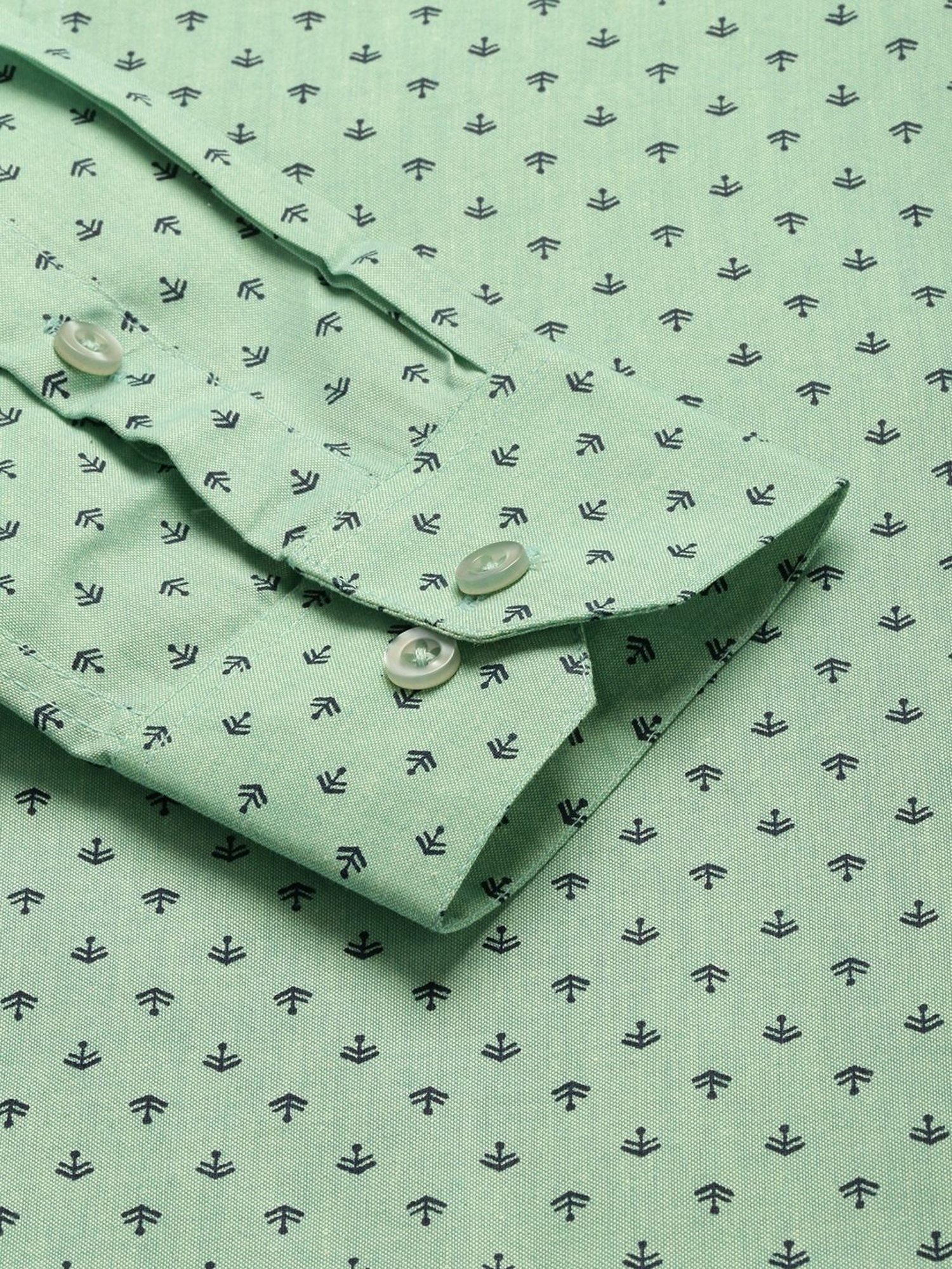 Sojanya Green Cotton Regular Fit Printed Shirt