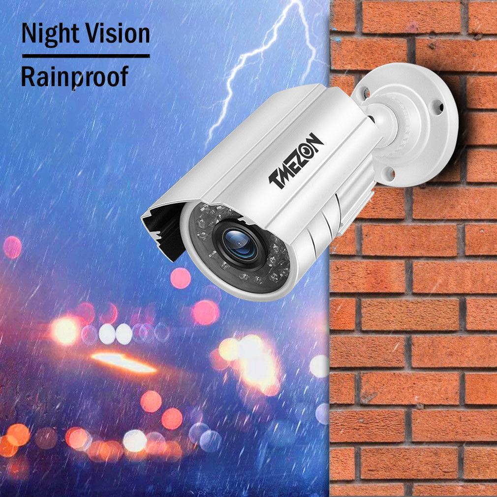 TMEZON 4CH HDMI 1080N DVR 1TB HDD 1MP AHD CCTV Camera Indoor Outdoor IR Night Vision Home Security Surveillance System, Email Alert Free APP