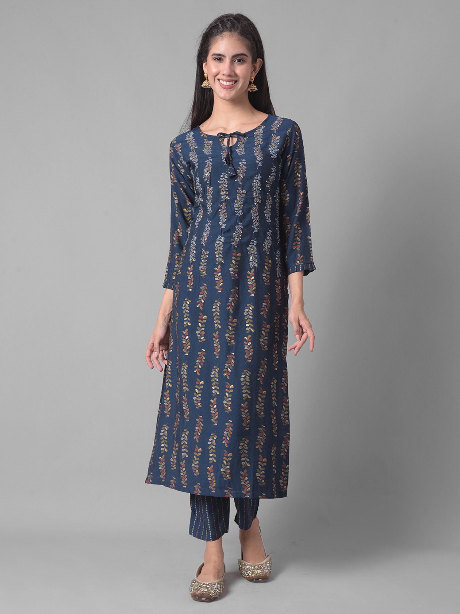 Dollar Missy Blue Embellished Kurta With Pants