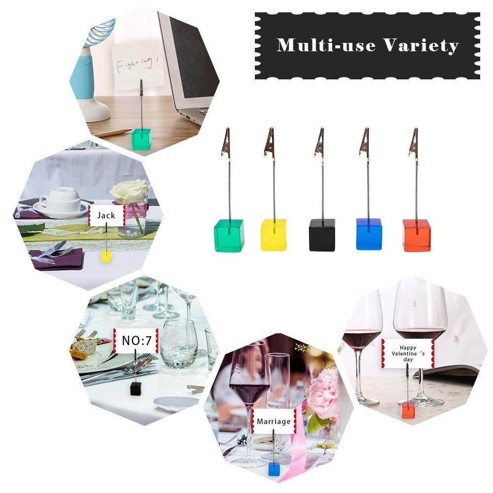 senover 10pcs Table Number Holder Name Place Card Holder Memo Clip Holder Stand Note Holder Pictures Card Paper Menu Clip (colorful)