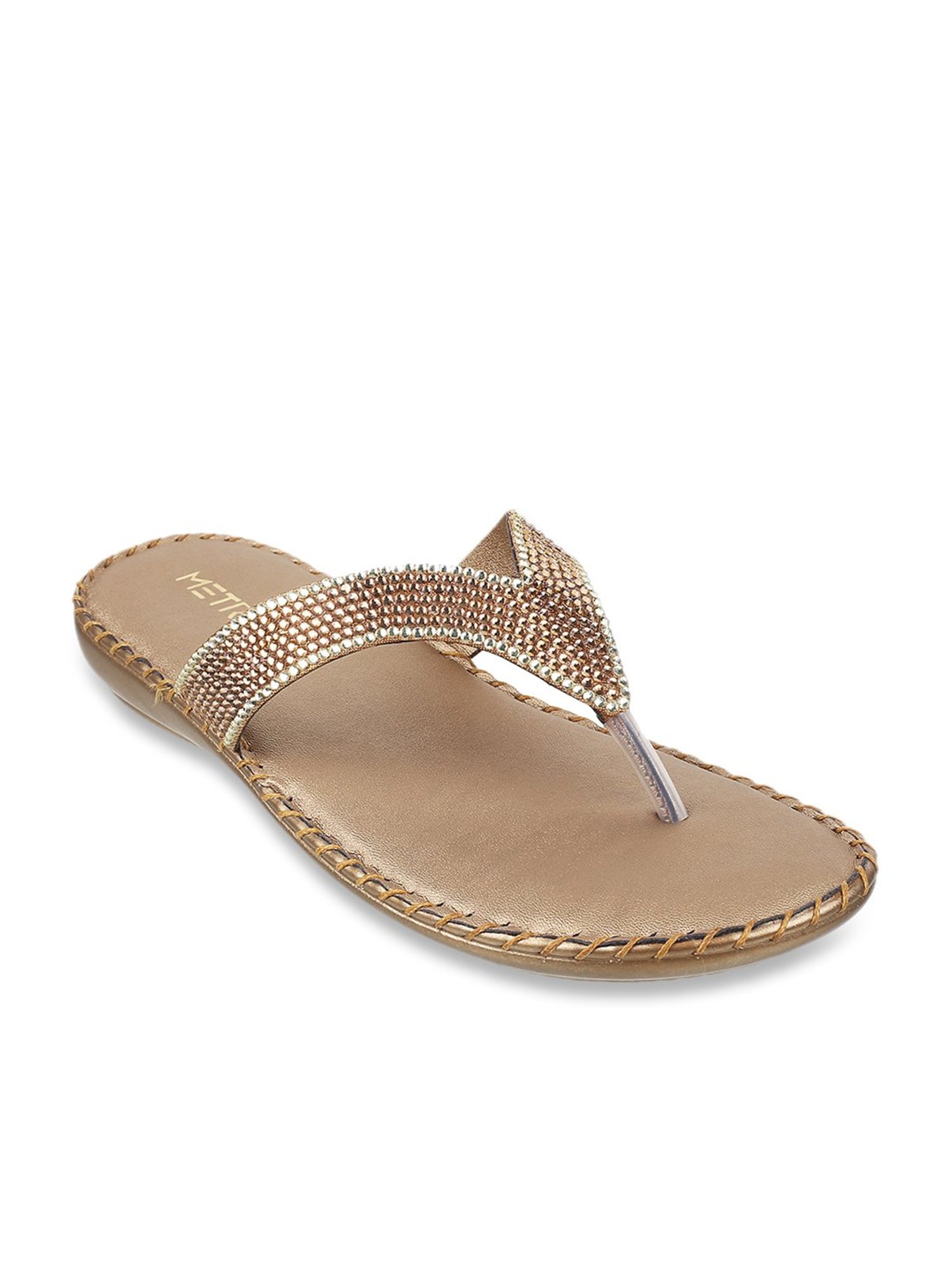 Metro Women's Antic Gold Thong Sandals