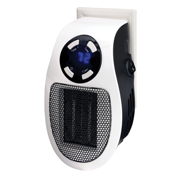 250-Watt Plug-in Wall Outlet Heater with Thermostat and Timer, H-7801