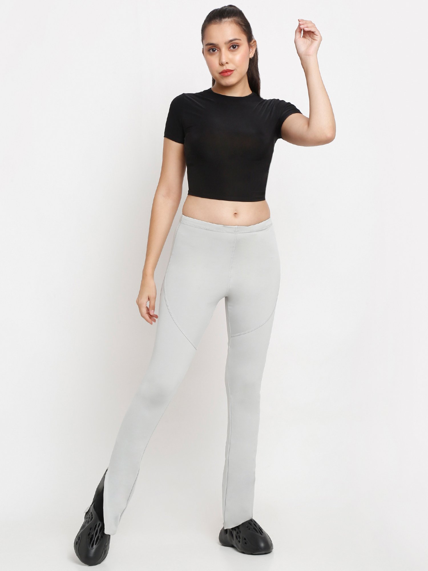 EVERDION Grey High Rise Track Pants