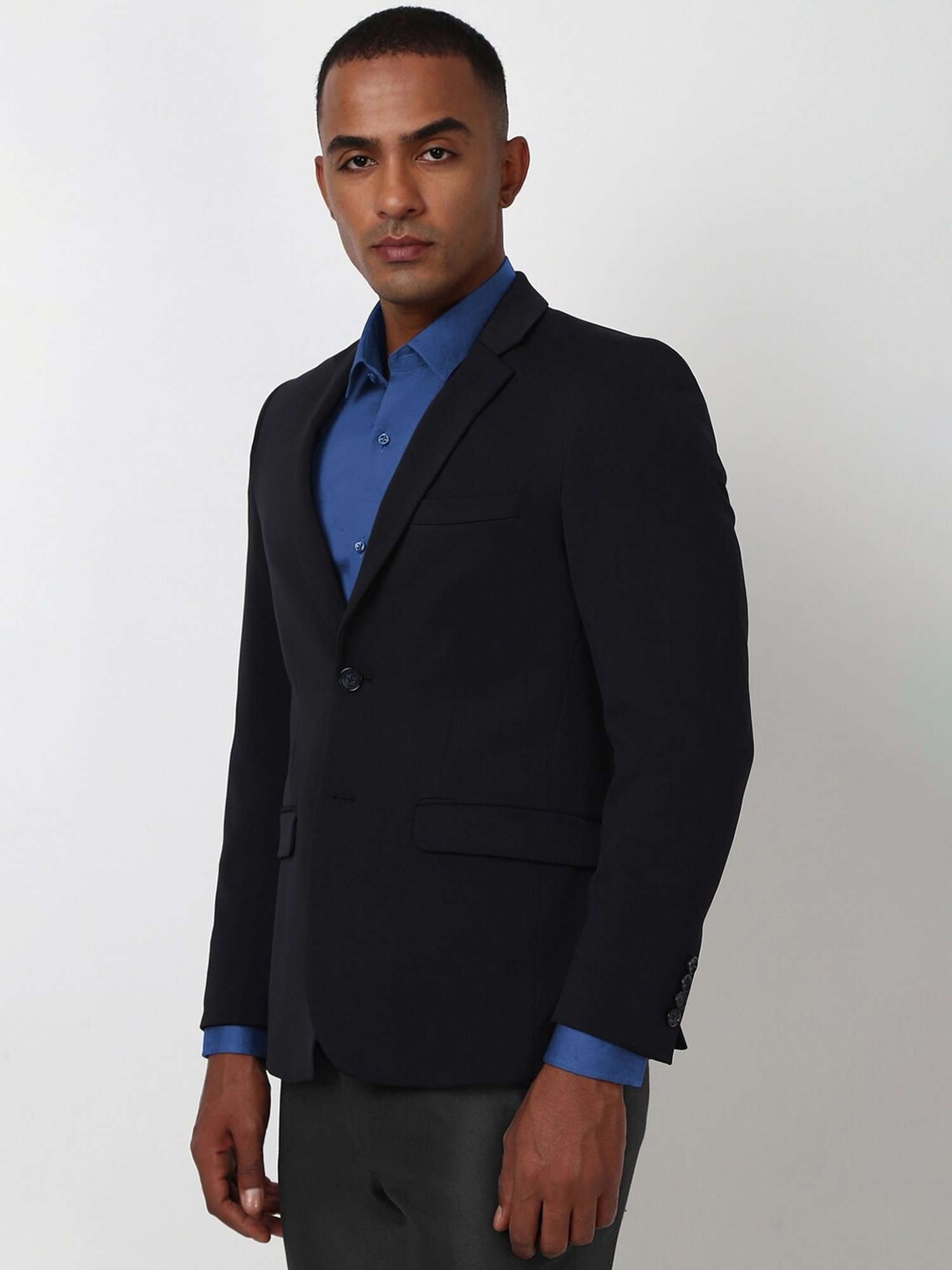 Vastramay Black Regular Fit Blazer
