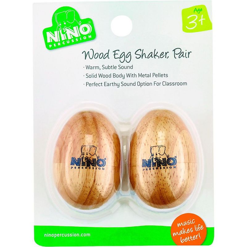 Nino Natural Wood Egg Shaker Pair, Small