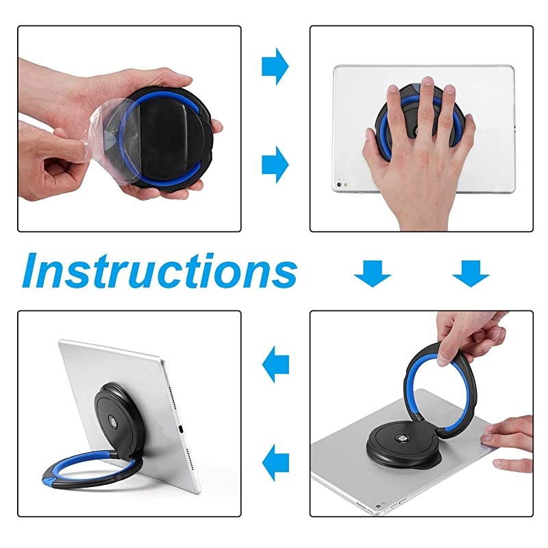 Tablet Stand Holder Adjustable Hand Holder 360 Degrees Handle Grip Compatible with iPad Pro 97105 Air Mini Surface Pro Samsung Huawei Tablet Bule Black
