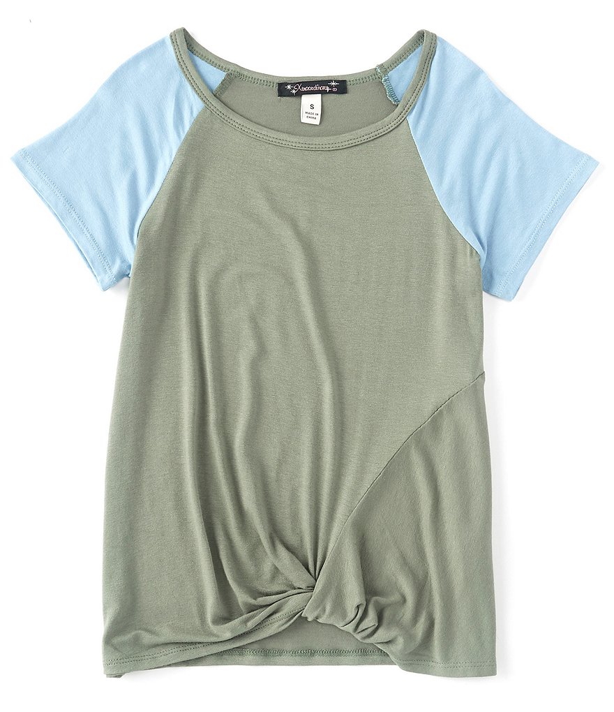 Xtraordinary Big Girls 7-16 Short-Sleeve Twist-Hem Raglan Tee