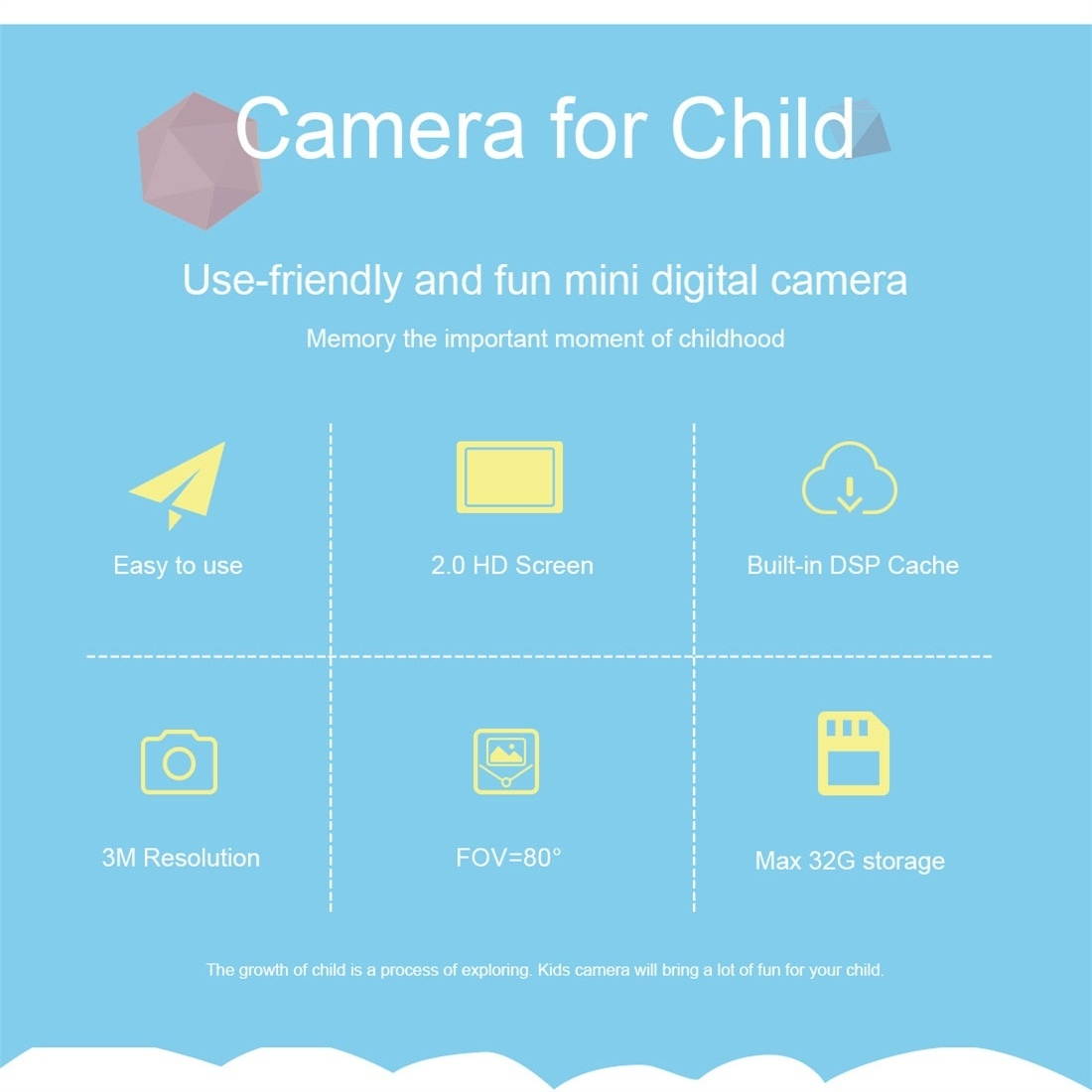 KC501 3 Million Pixels 2.0 inch HD Screen Digital Children Camera