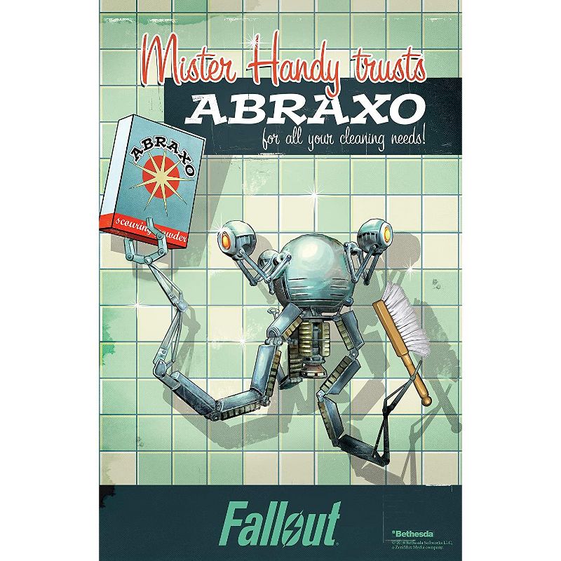 Incredibuilds Fallout Mr. Handy Poster & Wood Model Figure Kit