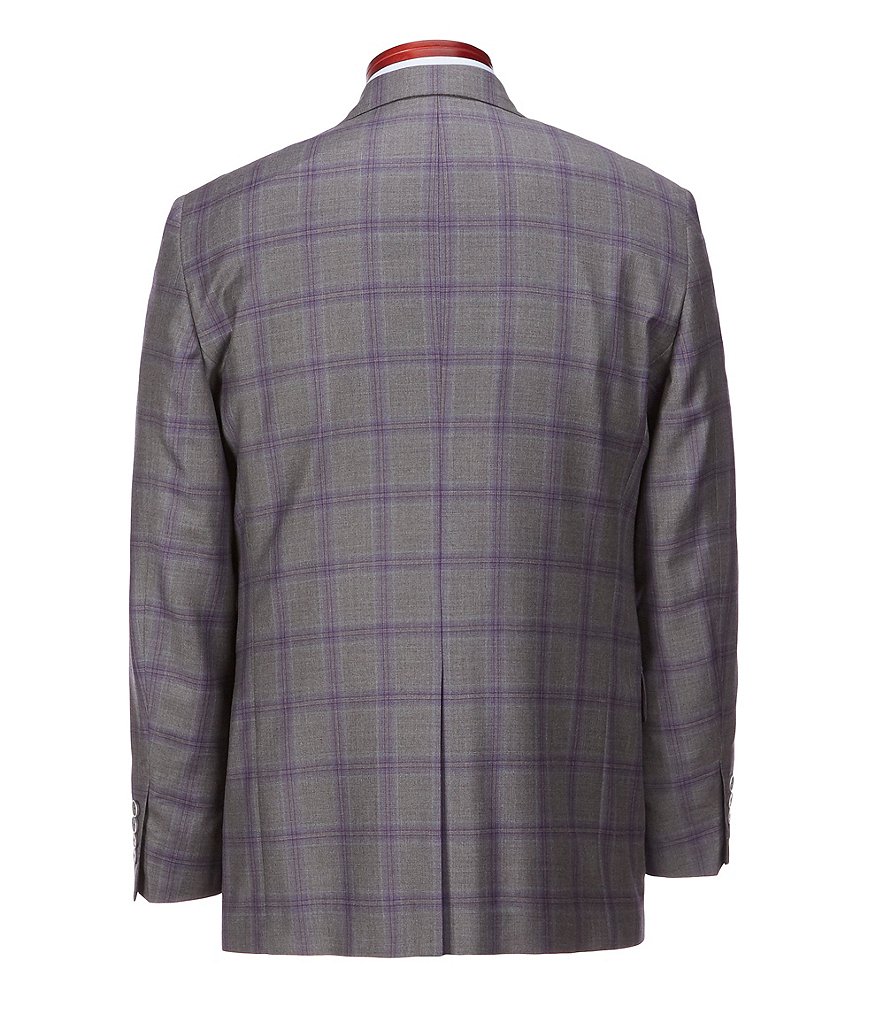 Hart Schaffner Marx Classic Fit Purple Plaid Wool Sportcoat