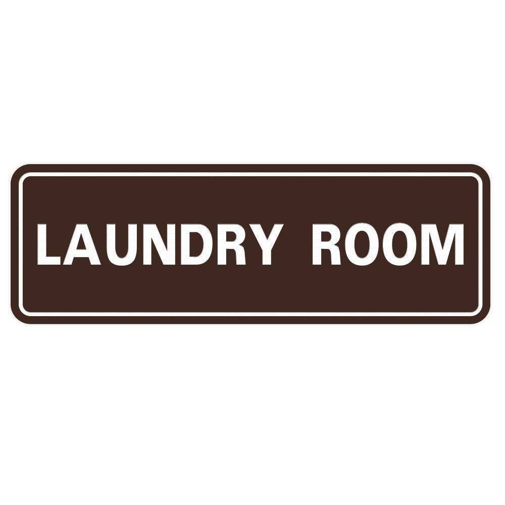 Standard LAUNDRY Door / Wall Sign - Dark Brown - Small