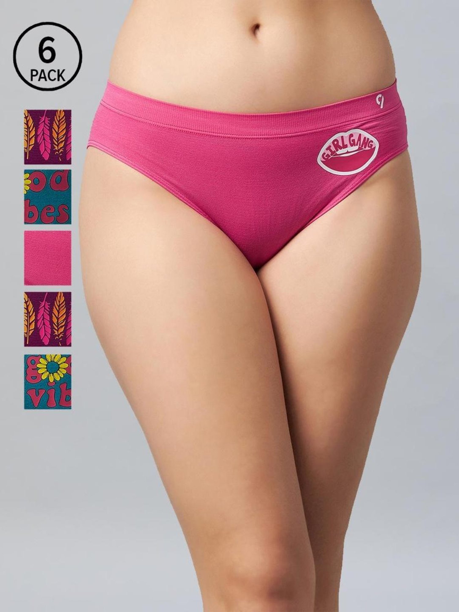 C9 Airwear Multicolor Printed Panty (Pack of 6)
