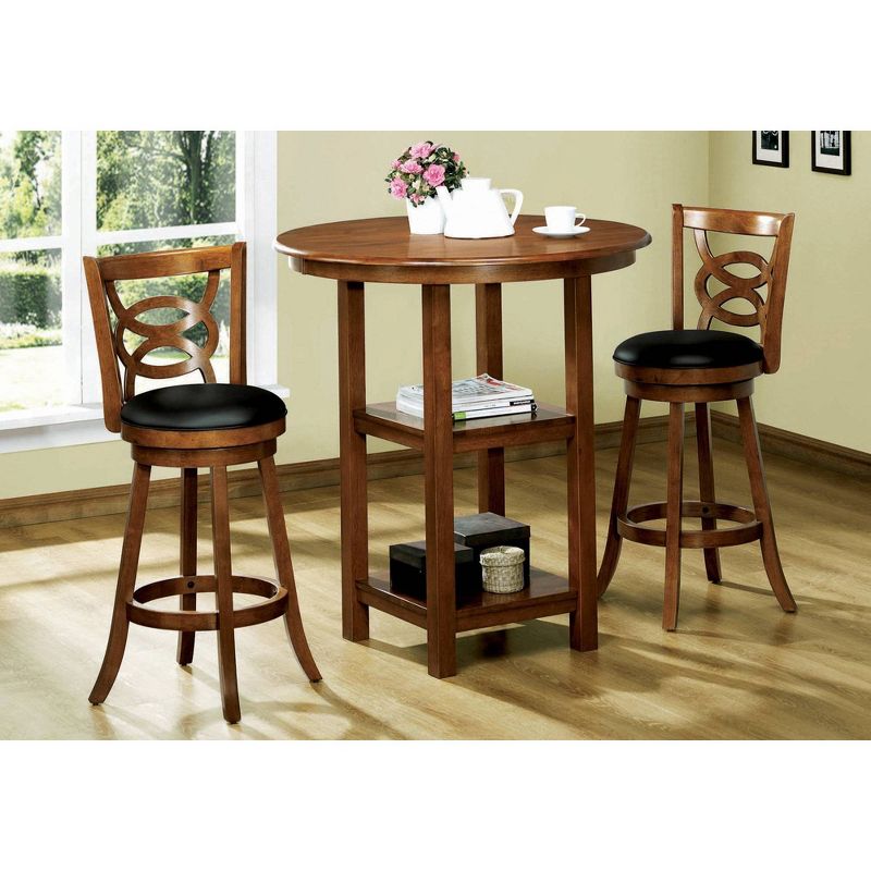 Set of 2 42" Swivel Height Barstools Dark Oak - EveryRoom