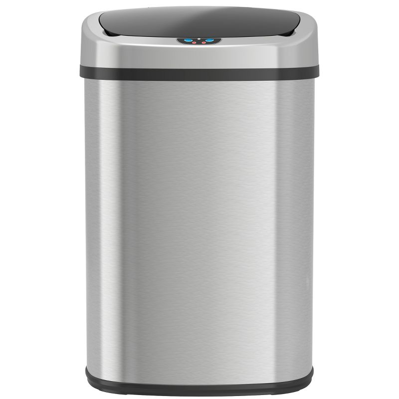 iTouchless Sensor Kitchen Trash Can with AbsorbX Odor Filter 13 Gallon Silver Stainless Steel