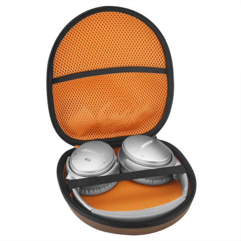Geekria UltraShell Headphones Full Size Hard Carrying Case, Brown Fabric.
