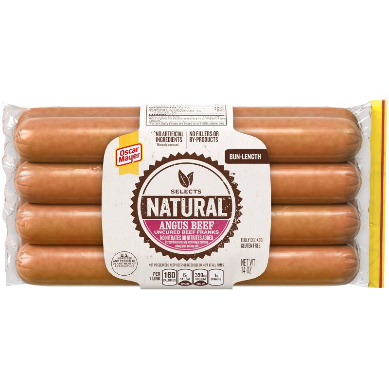 Oscar Mayer Selects Natural Angus Beef Uncured Beef Franks - 14oz
