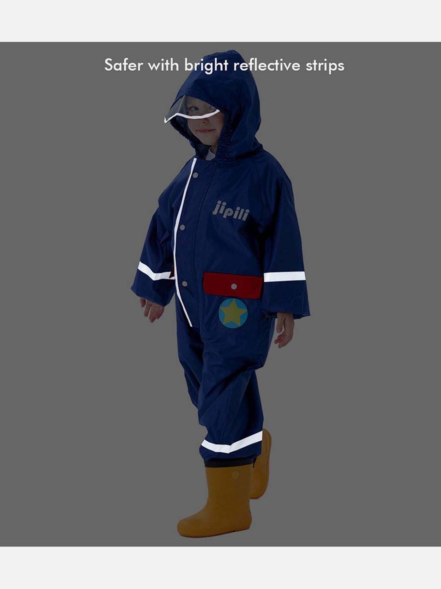 Little Surprise Box Kids Pink Printed Full Sleeves Raincoat