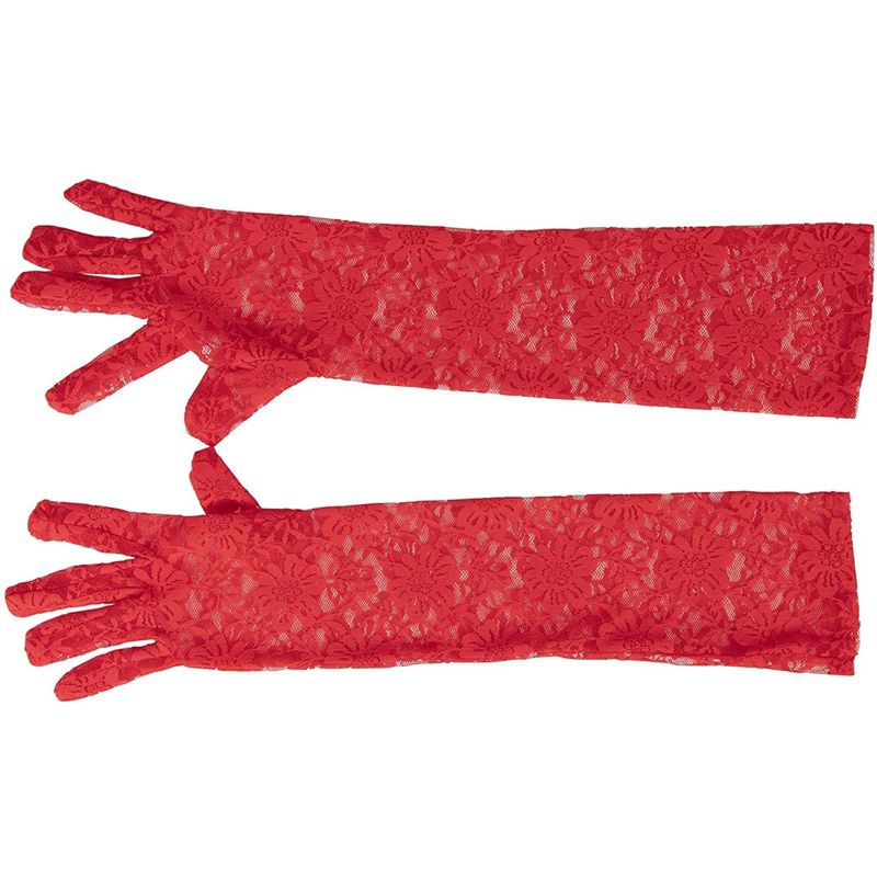 Blue Panda 5 Sets Halloween Red Devil Costume Accessory - Lace Gloves, Tail, Bow Tie, Headband, Pitchfork